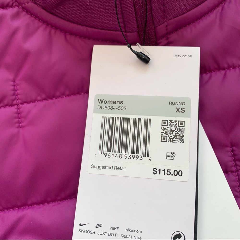 Nike Running Vest Women's XS Therma-Fit Synthetic Fill Purple DD6084-503 NEW - Picture 10 of 10